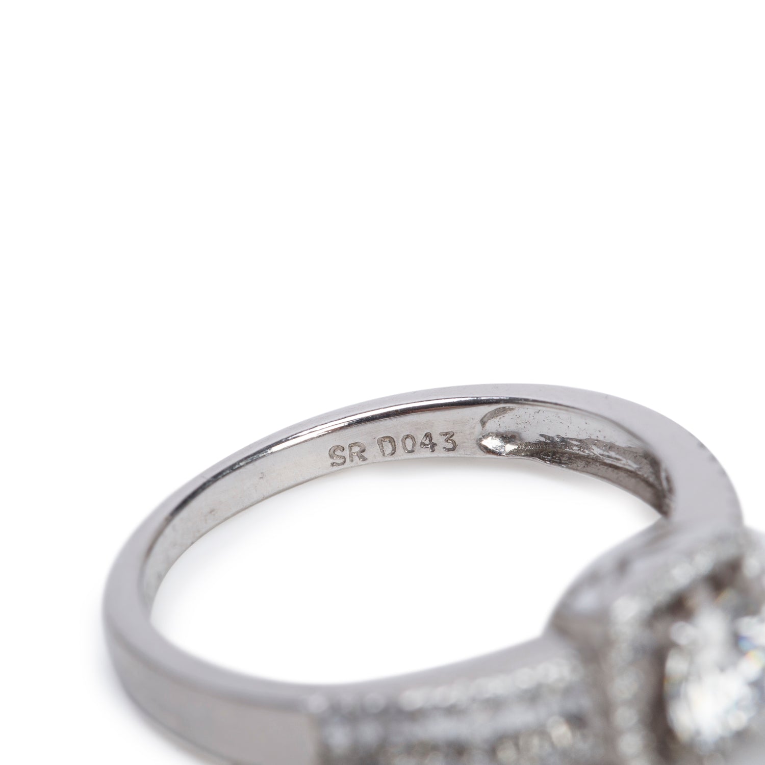 18k White Gold 0.54 ct. Round Cut Diamond Halo Top Engagement Ring, Size 6.5
