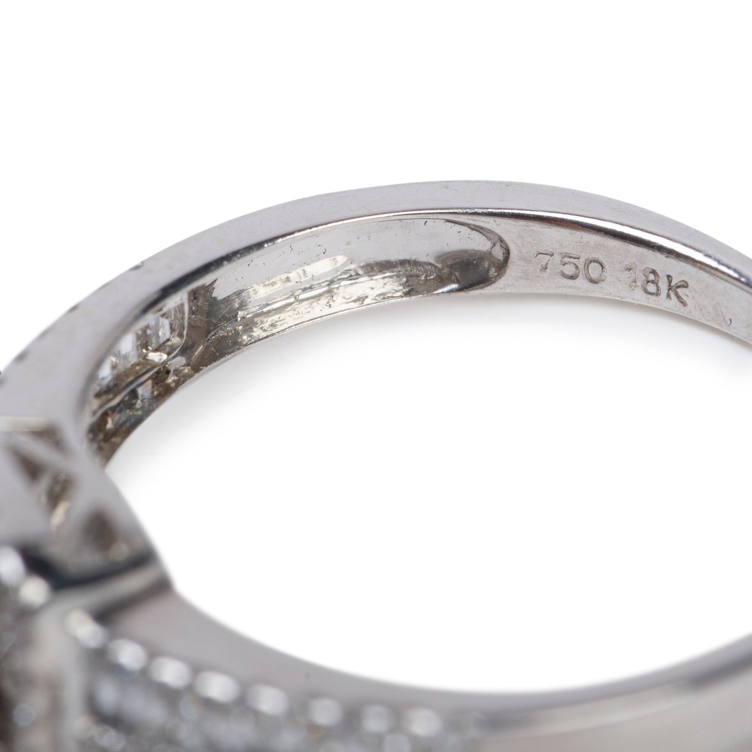 18k White Gold 0.54 ct. Round Cut Diamond Halo Top Engagement Ring, Size 6.5