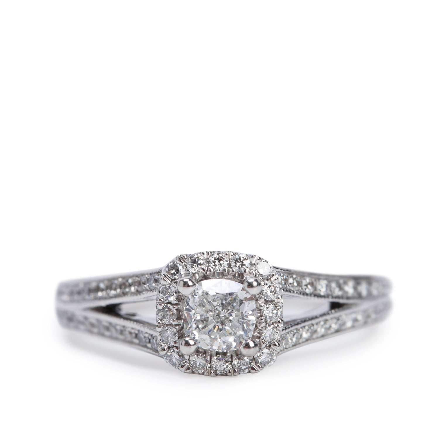 Michael Hill 14k White Gold 0.40 ct. Cushion Cut Diamond Engagement Ring, Size 7.25