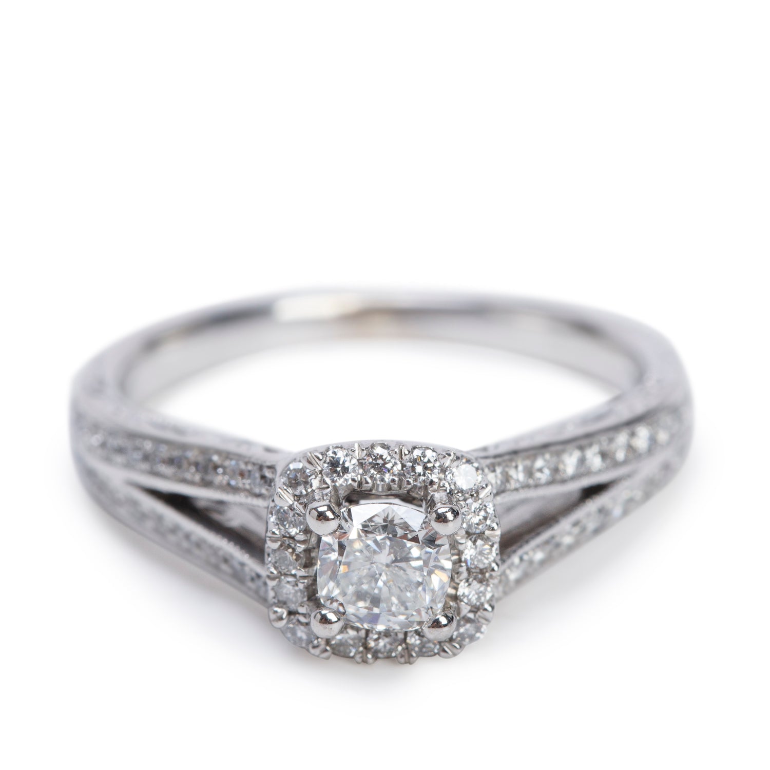 Michael Hill 14k White Gold 0.40 ct. Cushion Cut Diamond Engagement Ring, Size 7.25