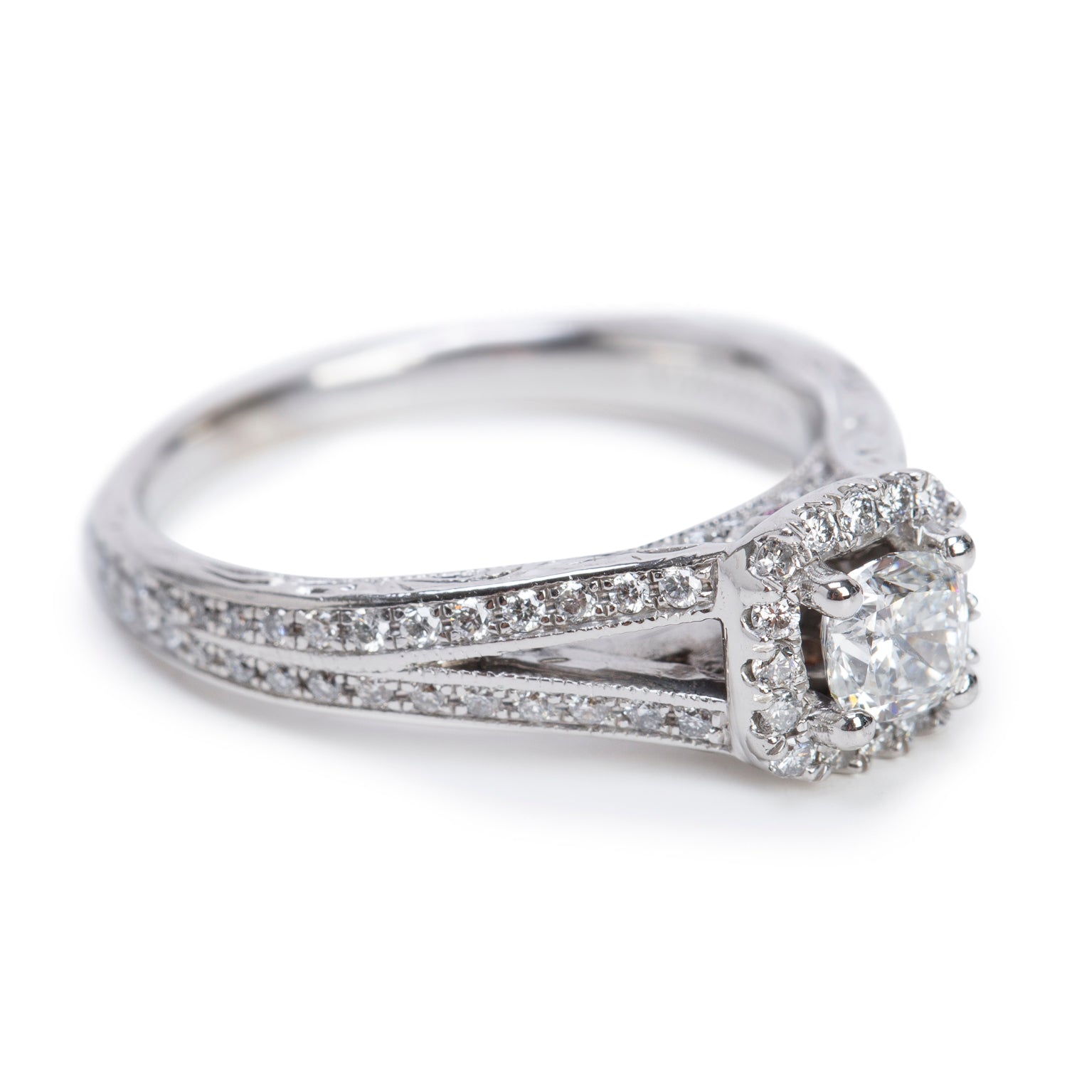 Michael Hill 14k White Gold 0.40 ct. Cushion Cut Diamond Engagement Ring, Size 7.25