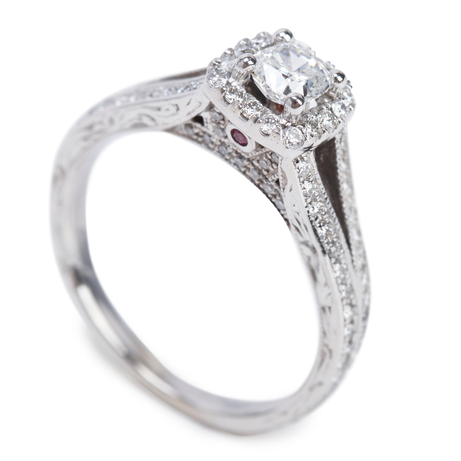 Michael Hill 14k White Gold 0.40 ct. Cushion Cut Diamond Engagement Ring, Size 7.25