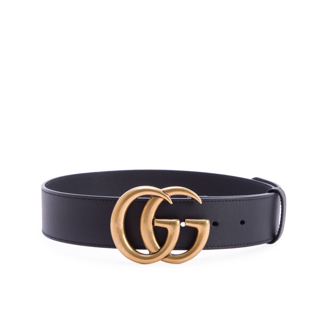 Gucci Black GG Marmont Wide Leather Belt 65 26