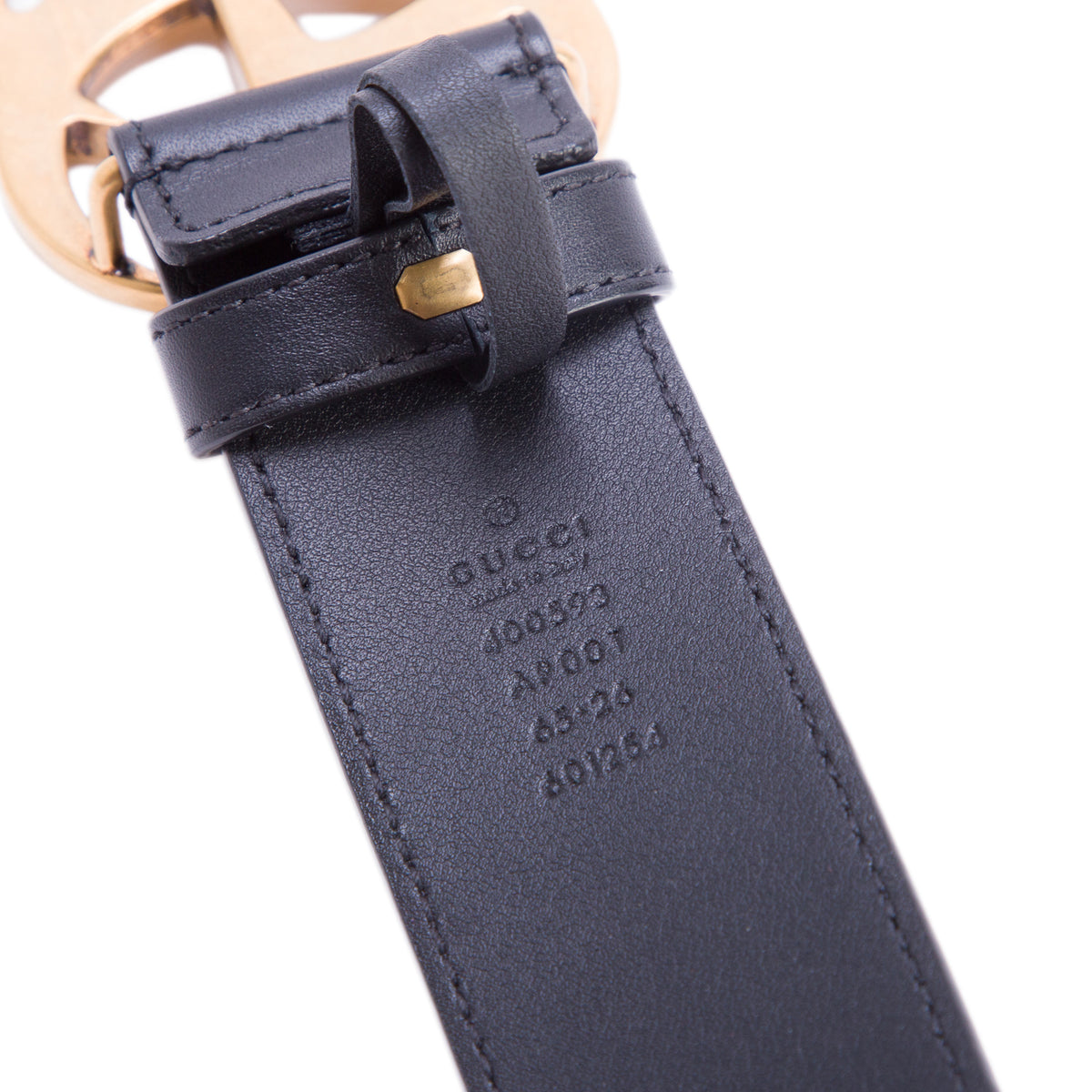 Gucci Black GG Marmont Wide Leather Belt 65 26