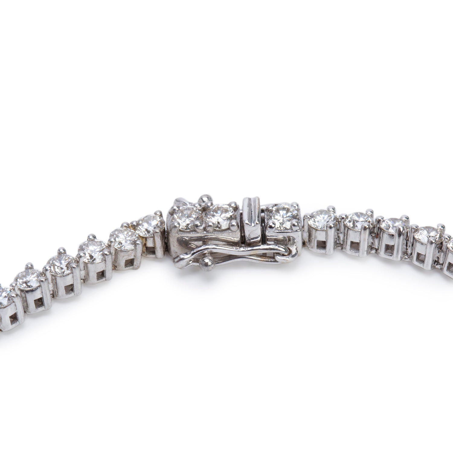 18k White Gold 4.04 tcw. Diamond Station Tennis Bracelet