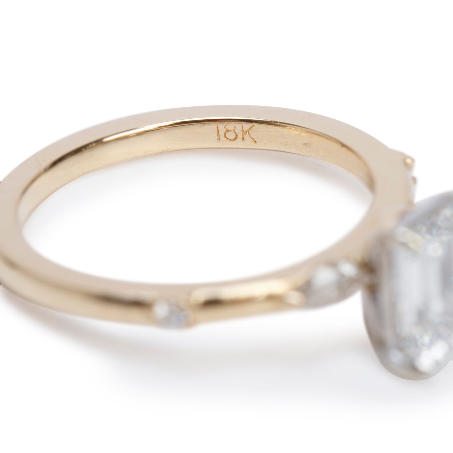 18k Yellow and White Gold 0.70 ct. Emerald Cut Diamond Engagement Ring, Size 3 w/ GIA Certificate