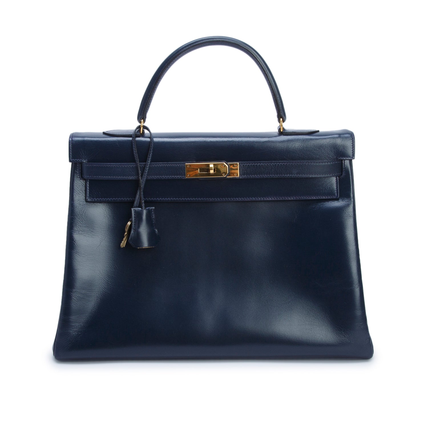 Hermes Vintage Bleu Marine Box Kelly Retourne 35