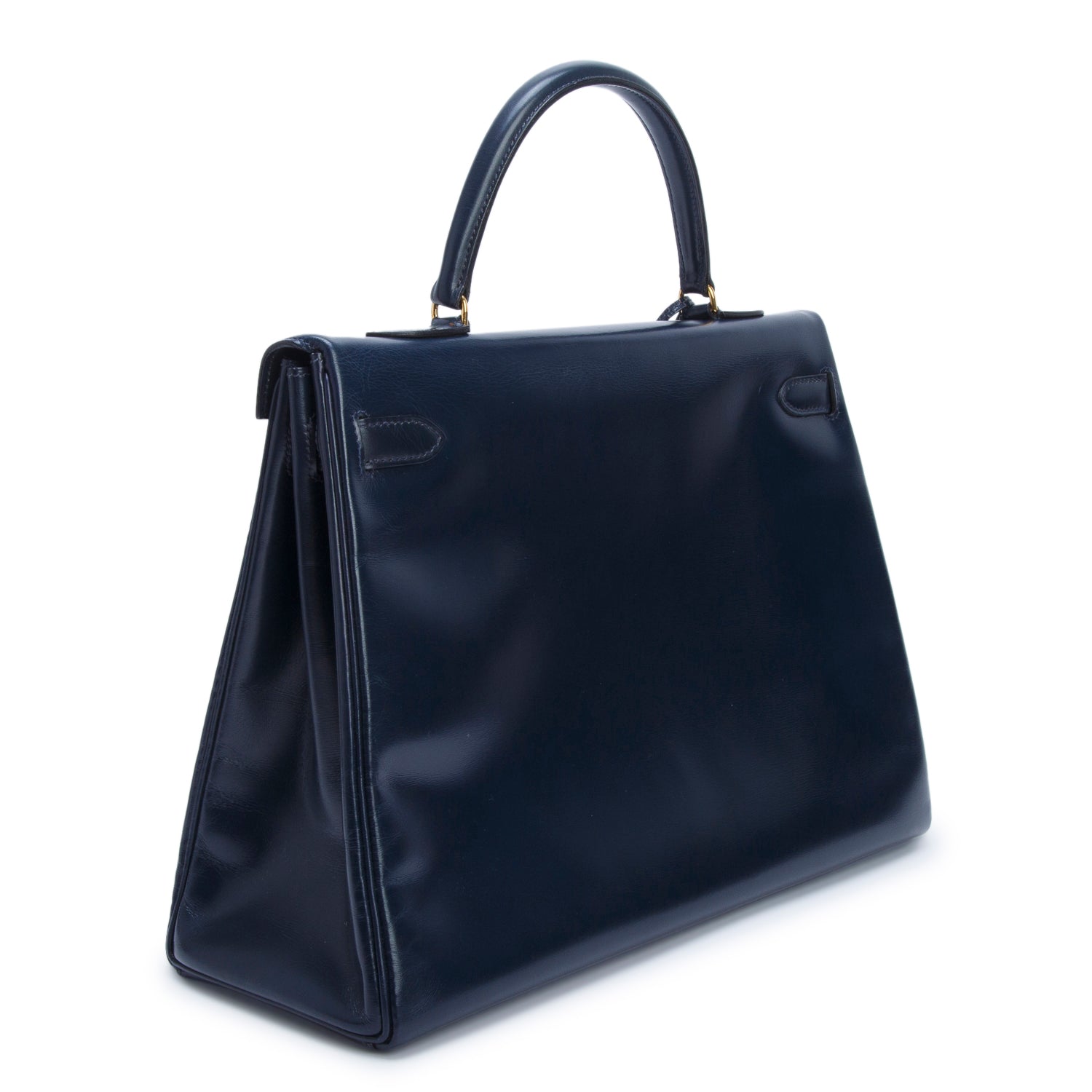 Hermes Vintage Bleu Marine Box Kelly Retourne 35