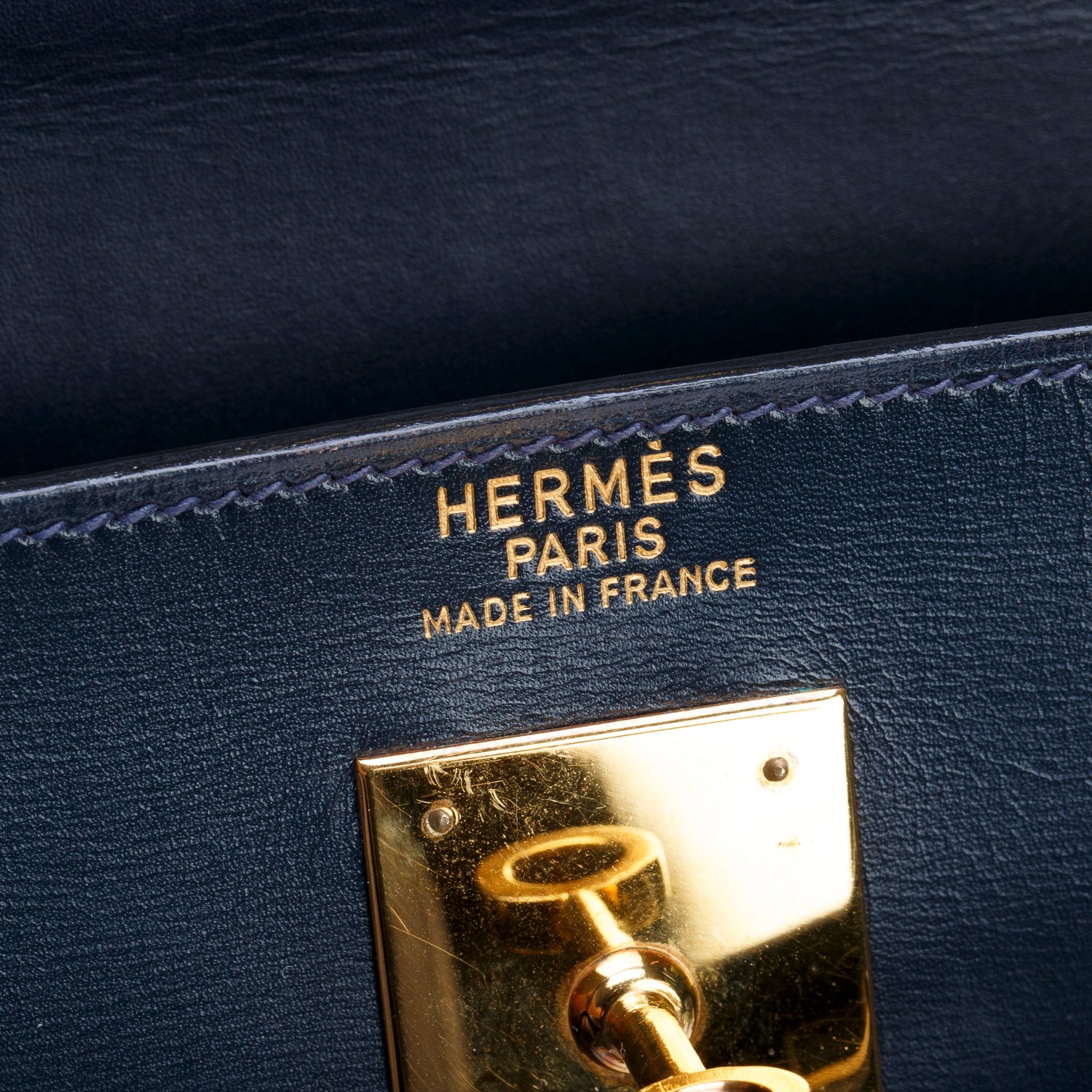 Hermes Vintage Bleu Marine Box Kelly Retourne 35
