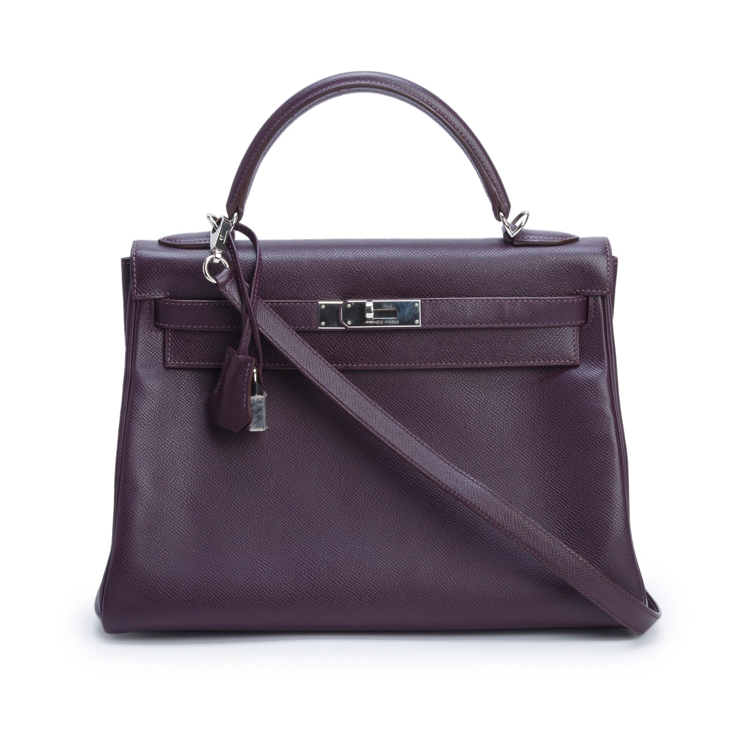 Hermes Prune Epsom Kelly Retourne II 32 w/ Strap