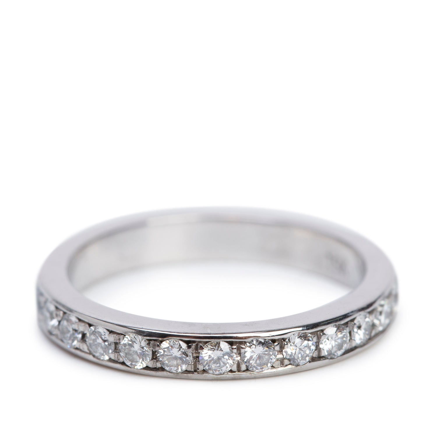 19k White Gold 0.36 tcw. Diamond Half-Eternity Band Ring, Size 5