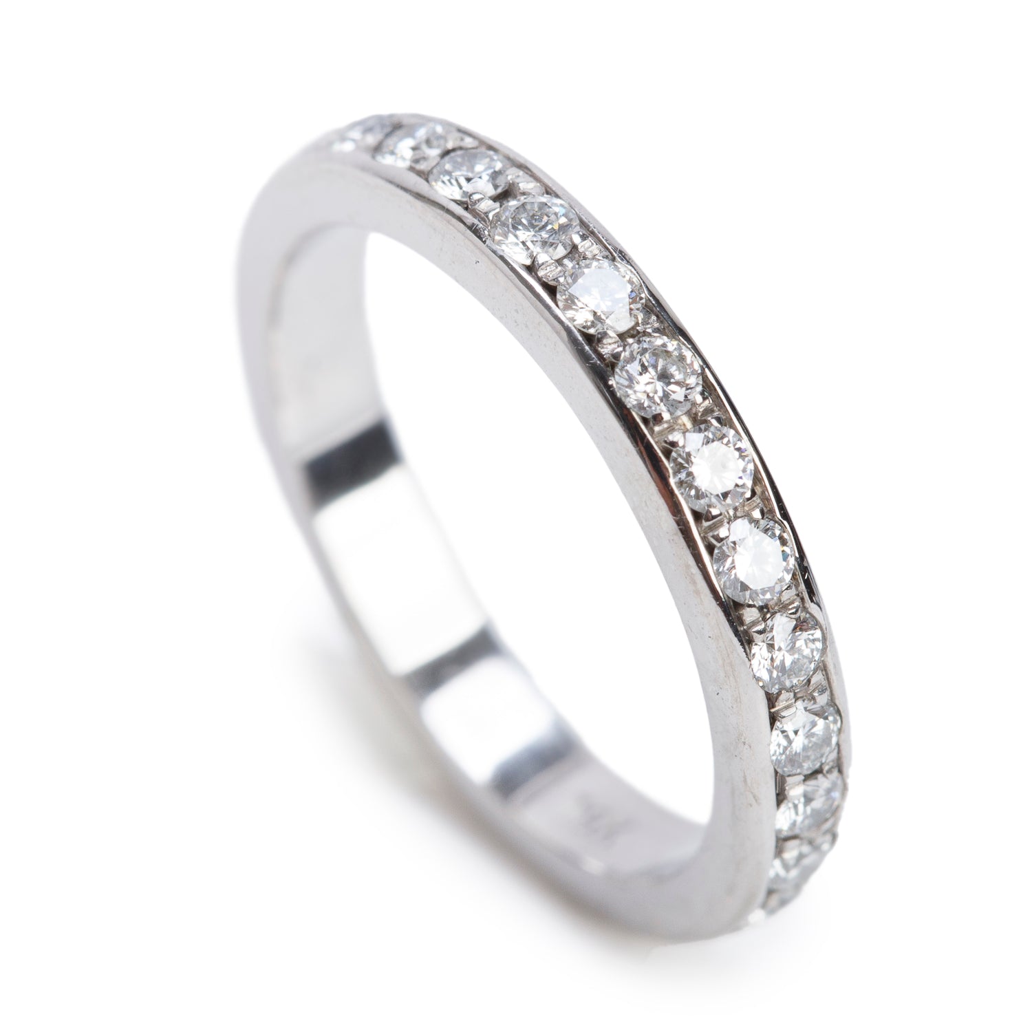 19k White Gold 0.36 tcw. Diamond Half-Eternity Band Ring, Size 5