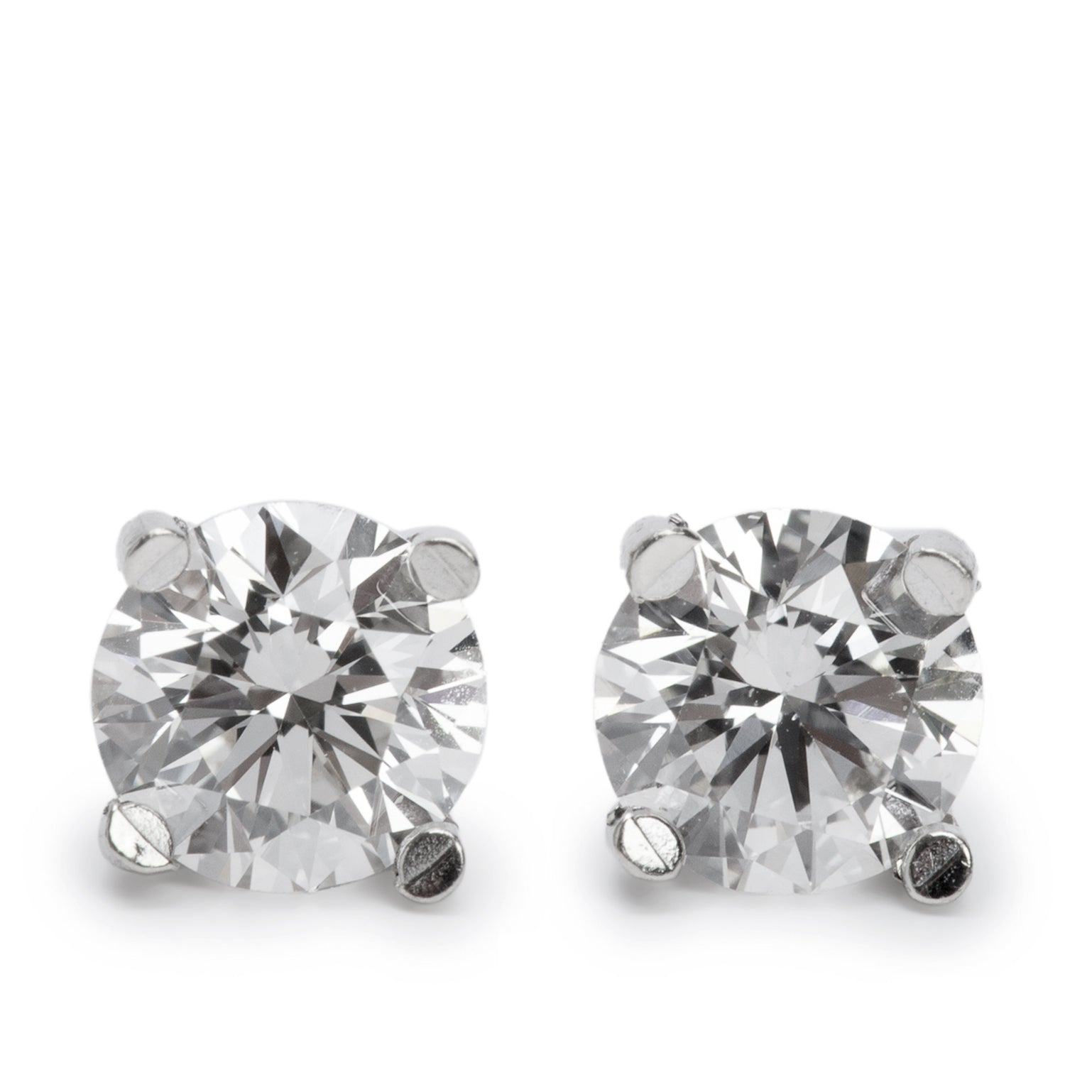 14k White Gold 0.75 tcw. Diamond Stud Earrings