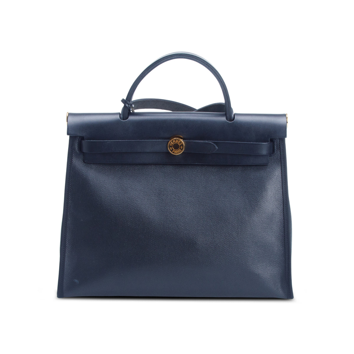 Hermes 2024 Noir Toile H Berline Vache Hunter Herbag Zip PM 31 w/ Pouch