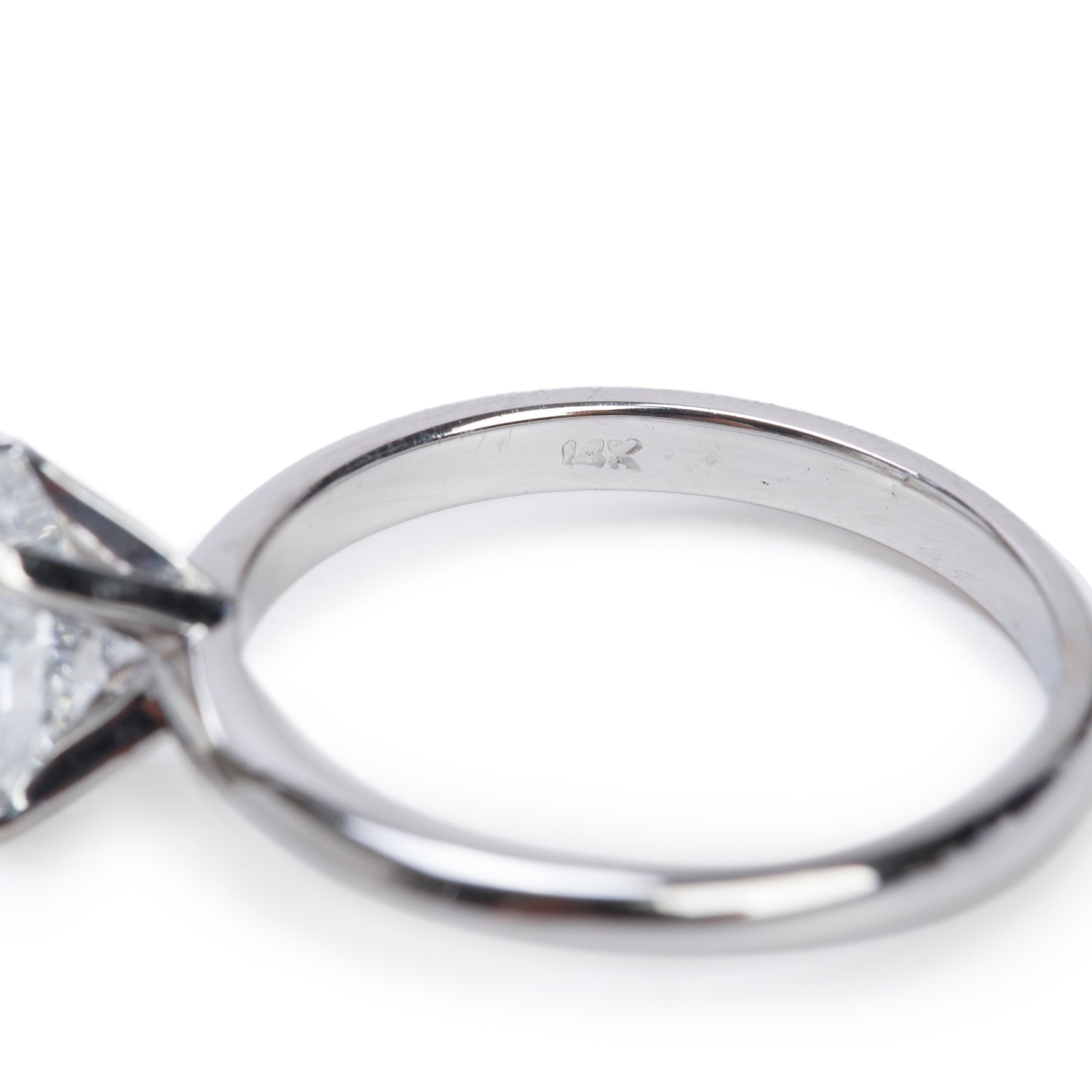 14k White Gold 1.08 ct. Oval Cut Solitaire Diamond Engagement Ring, Size 6