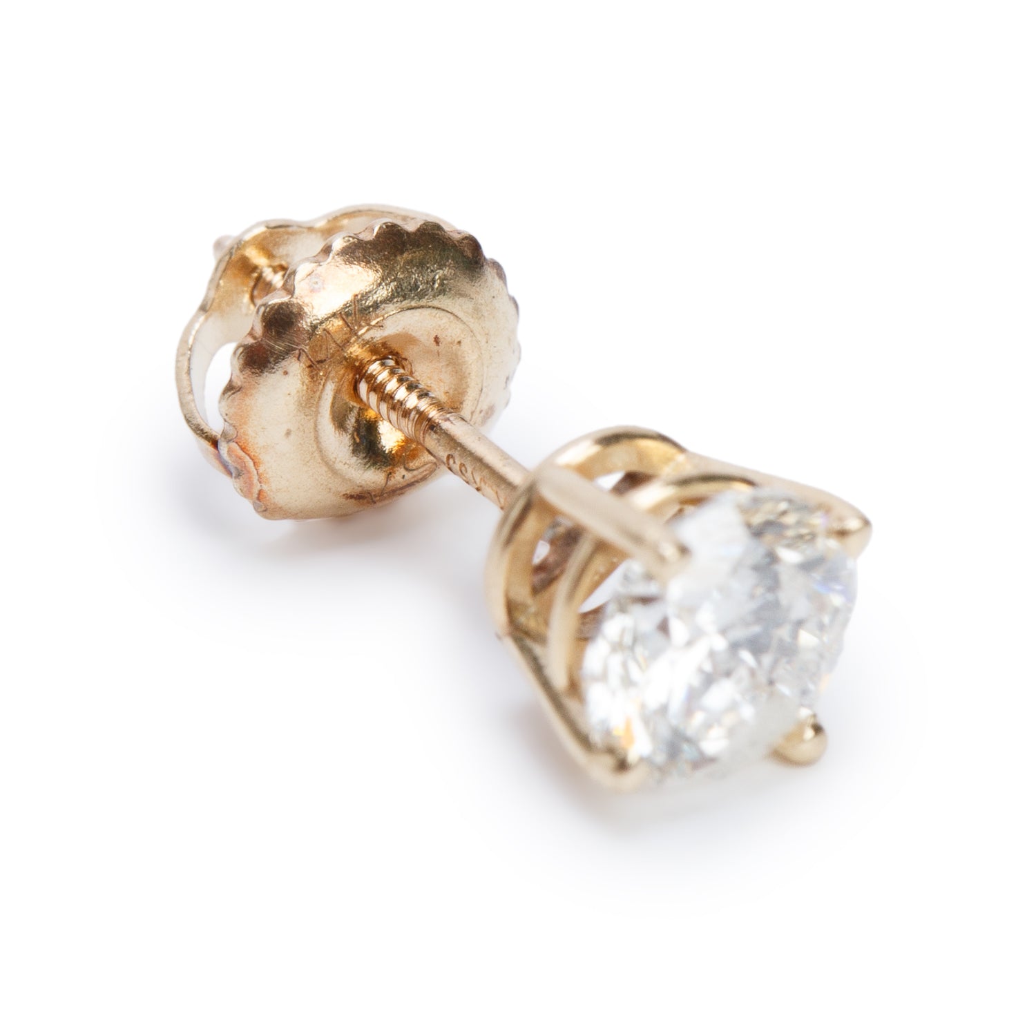 14k Yellow Gold 1.01 tcw. Diamond Stud Earrings