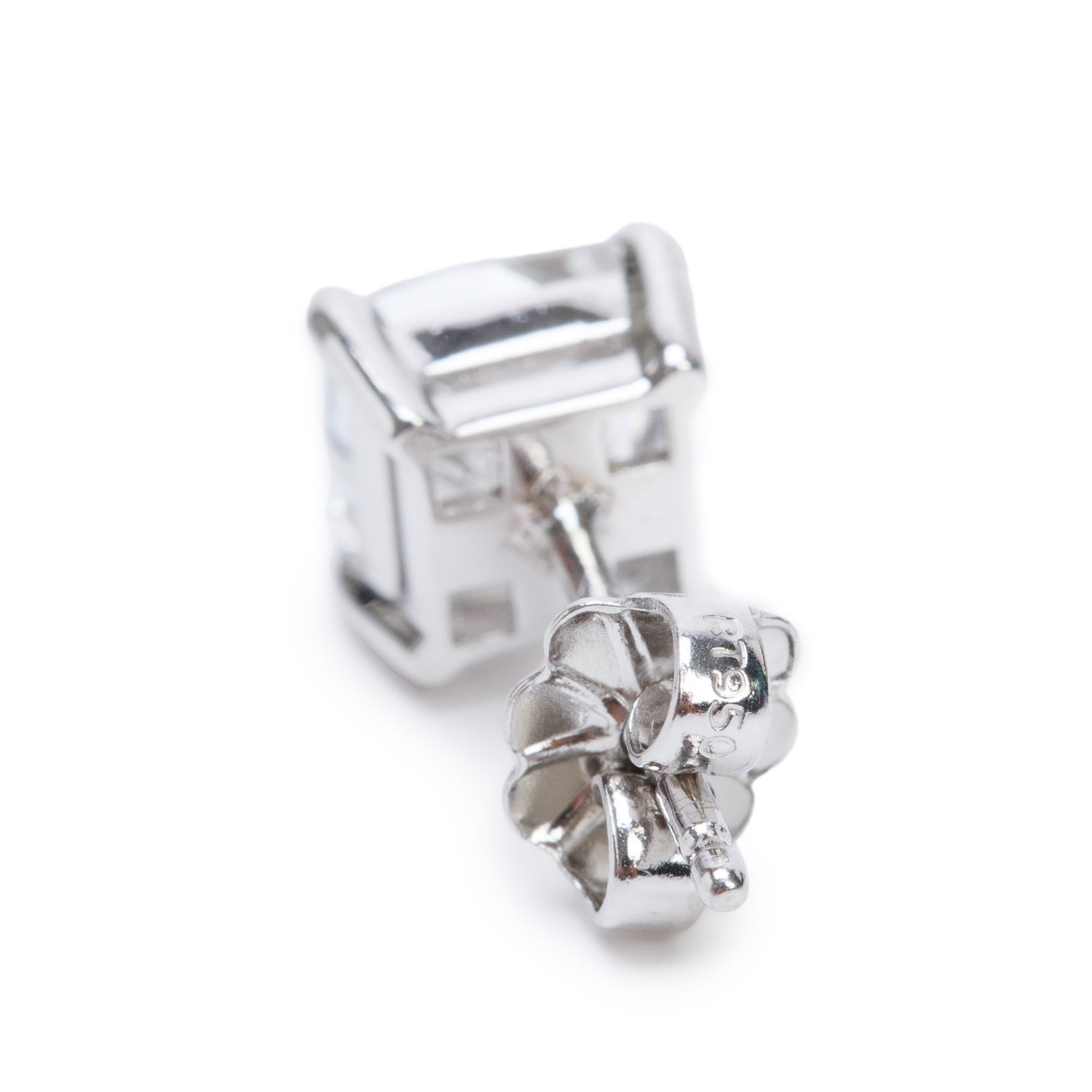 Platinum 3.02 tcw. Cushion Cut Diamond Stud Earrings w/ GIA Certificate