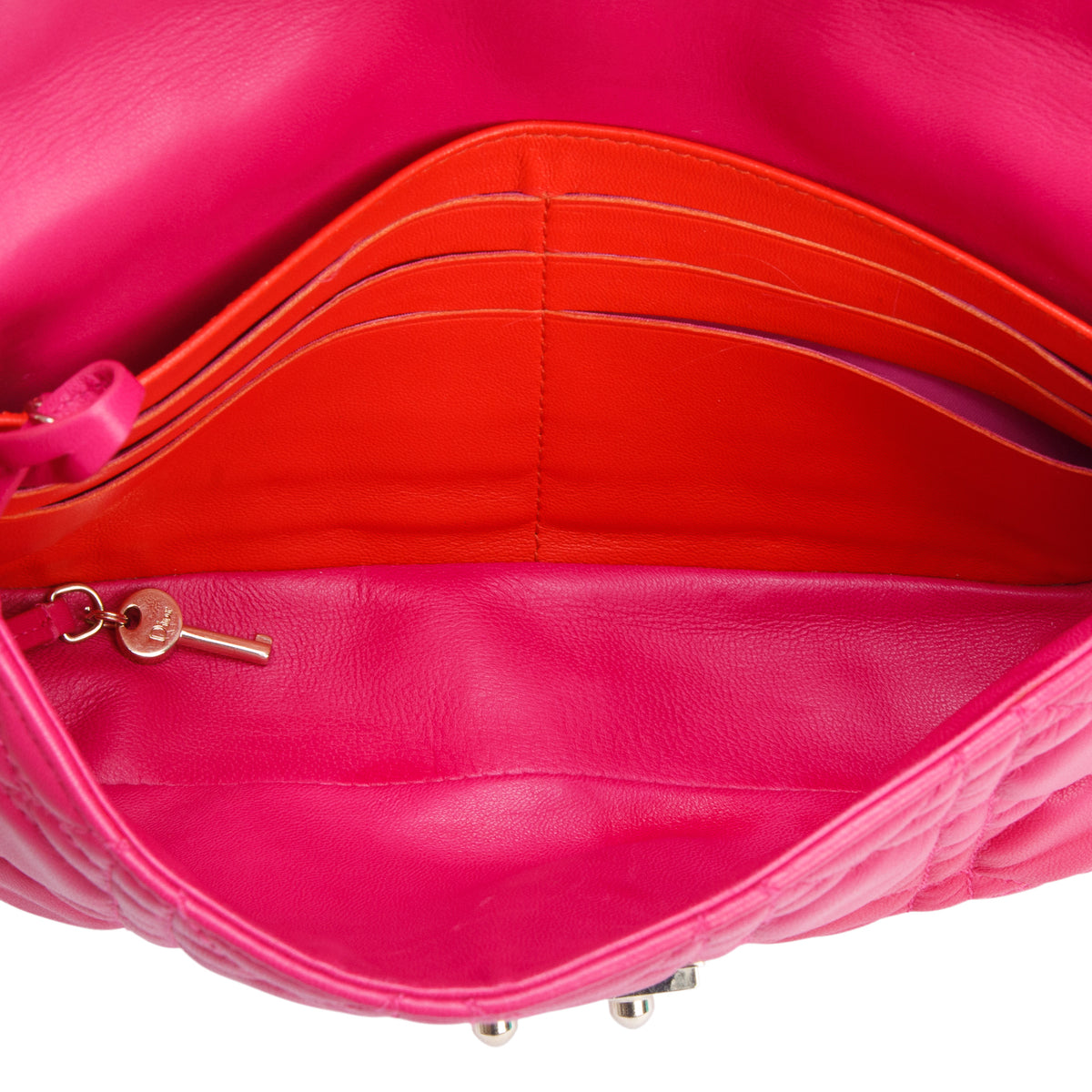 Christian Dior Pink Lambskin Cannage Miss Dior Promenade Pouch