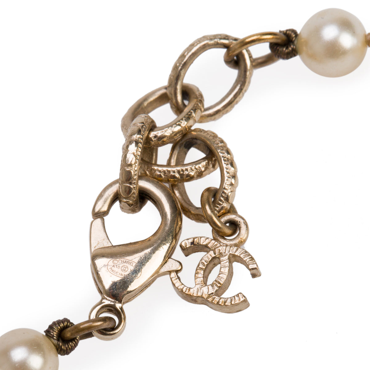 Chanel Faux Pearl CC Station Long Necklace w/ Box