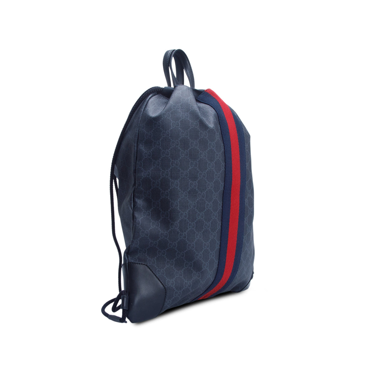 Gucci Black GG Supreme Web Drawstring Backpack