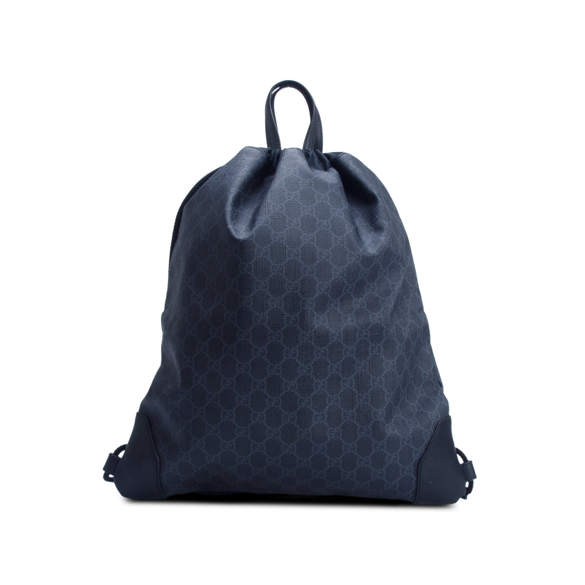 Gucci Black GG Supreme Web Drawstring Backpack
