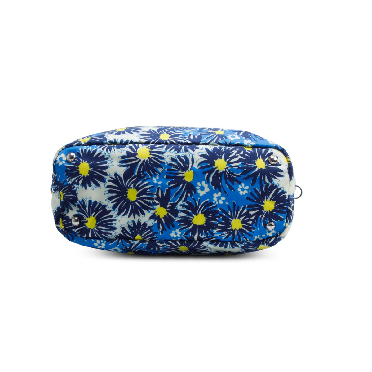 Prada Blue Tessuto Nylon Stampata Floral Tote