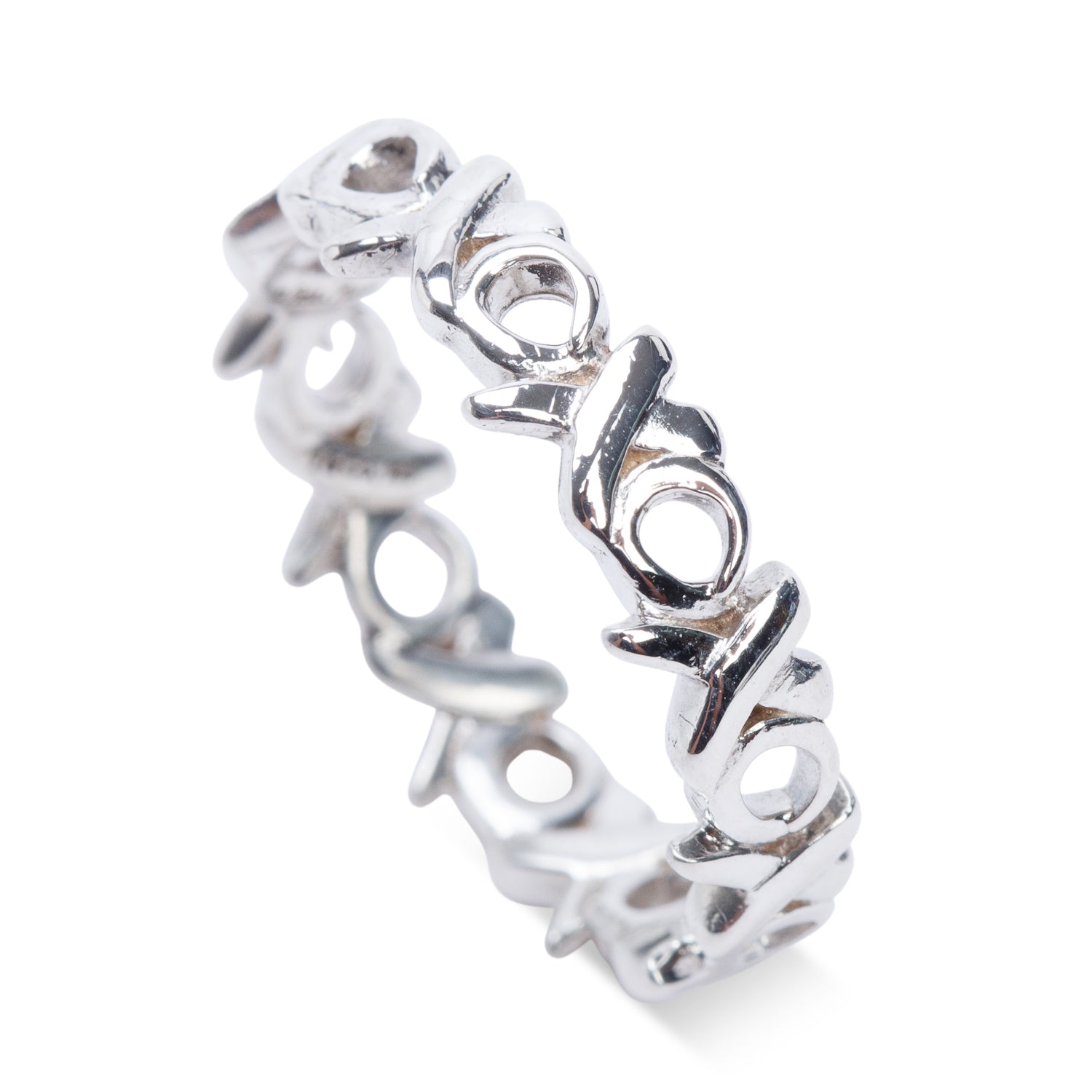 Tiffany & Co. Paloma Picasso Sterling Silver Love and Kisses Band Ring, Size 7