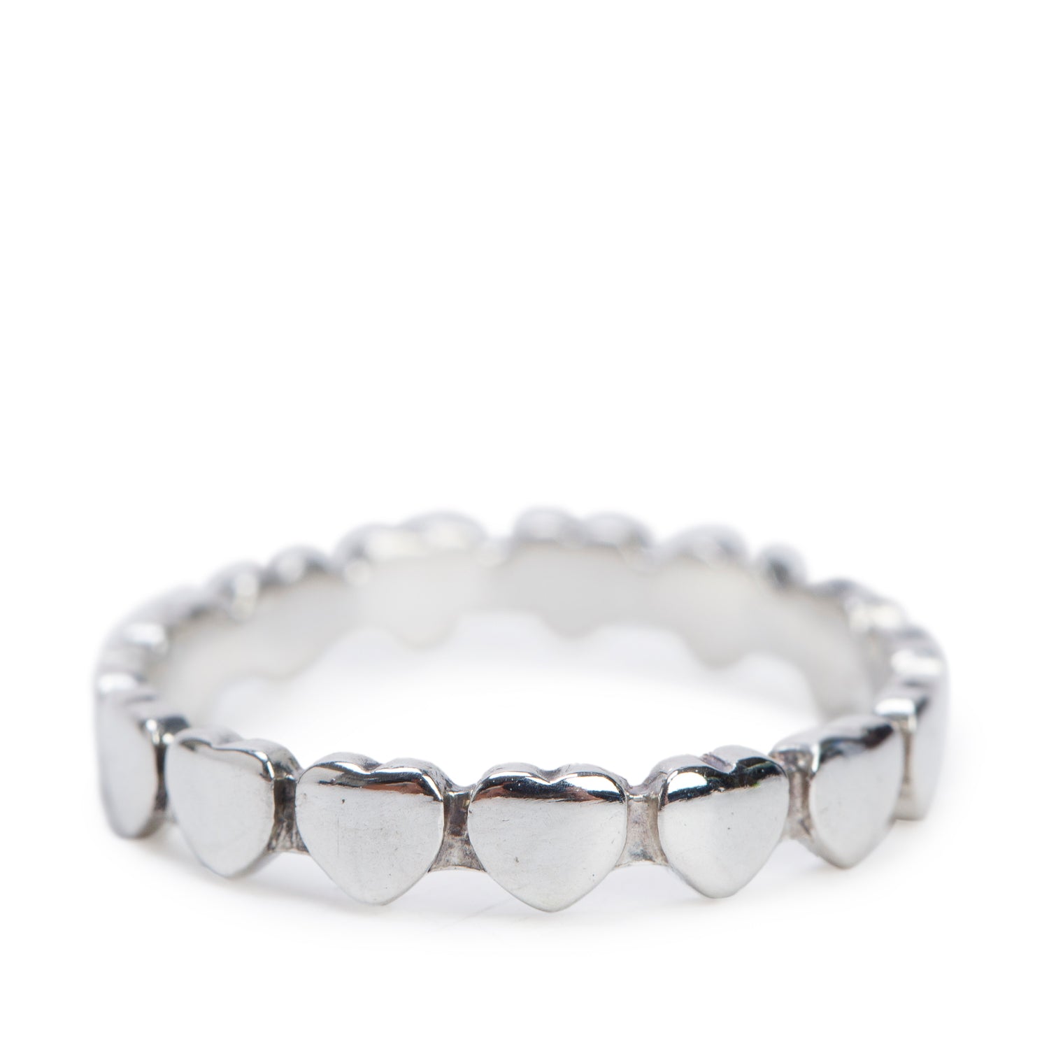 Tiffany & Co. Paloma Picasso Sterling Silver Crown of Hearts Narow Band Ring, Size 7
