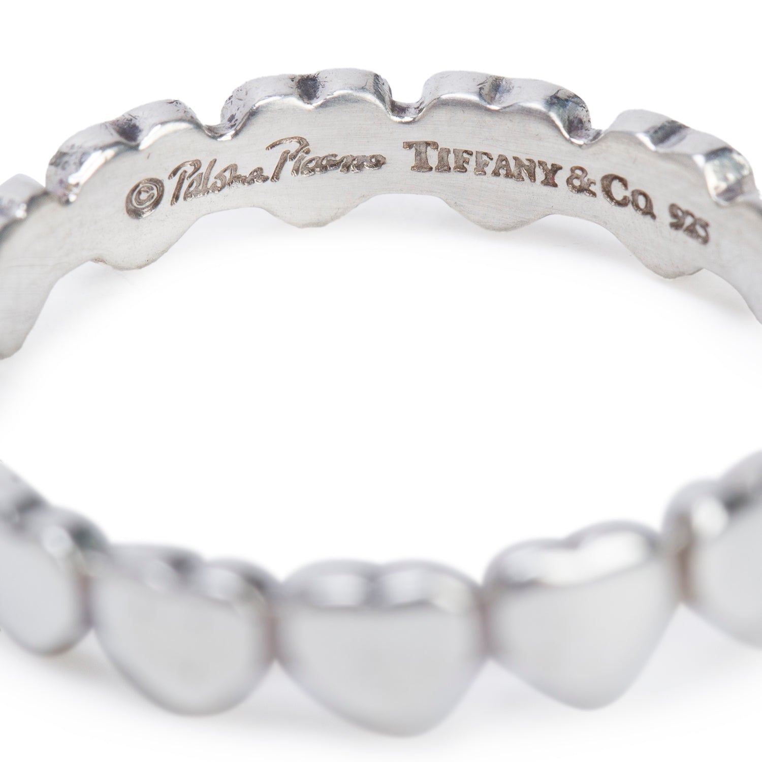 Tiffany & Co. Paloma Picasso Sterling Silver Crown of Hearts Narow Band Ring, Size 7