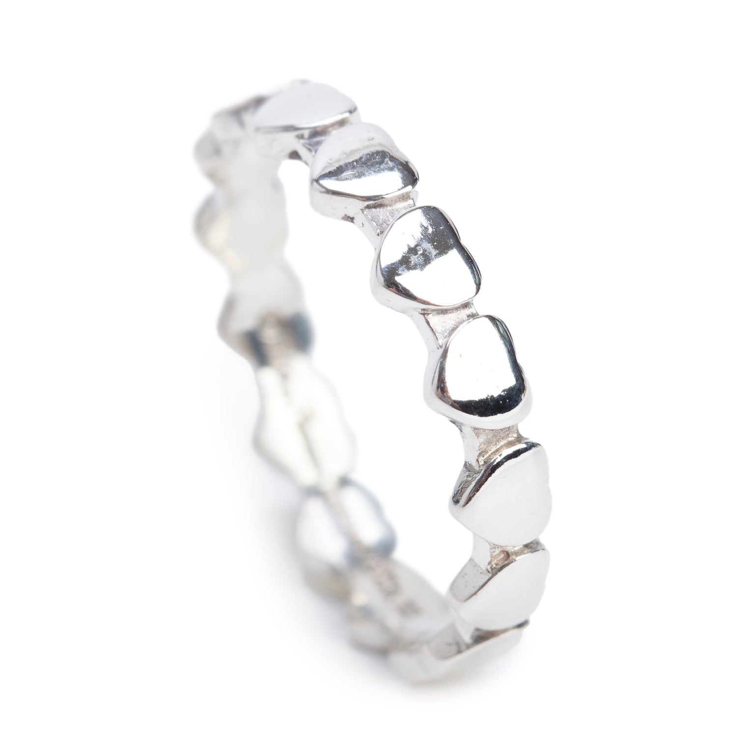 Tiffany & Co. Paloma Picasso Sterling Silver Crown of Hearts Narow Band Ring, Size 7