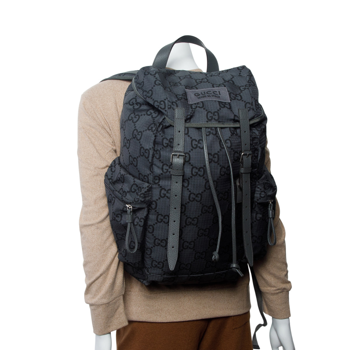 Gucci Grey GG Supreme Monogram Nylon Ripstop Backpack