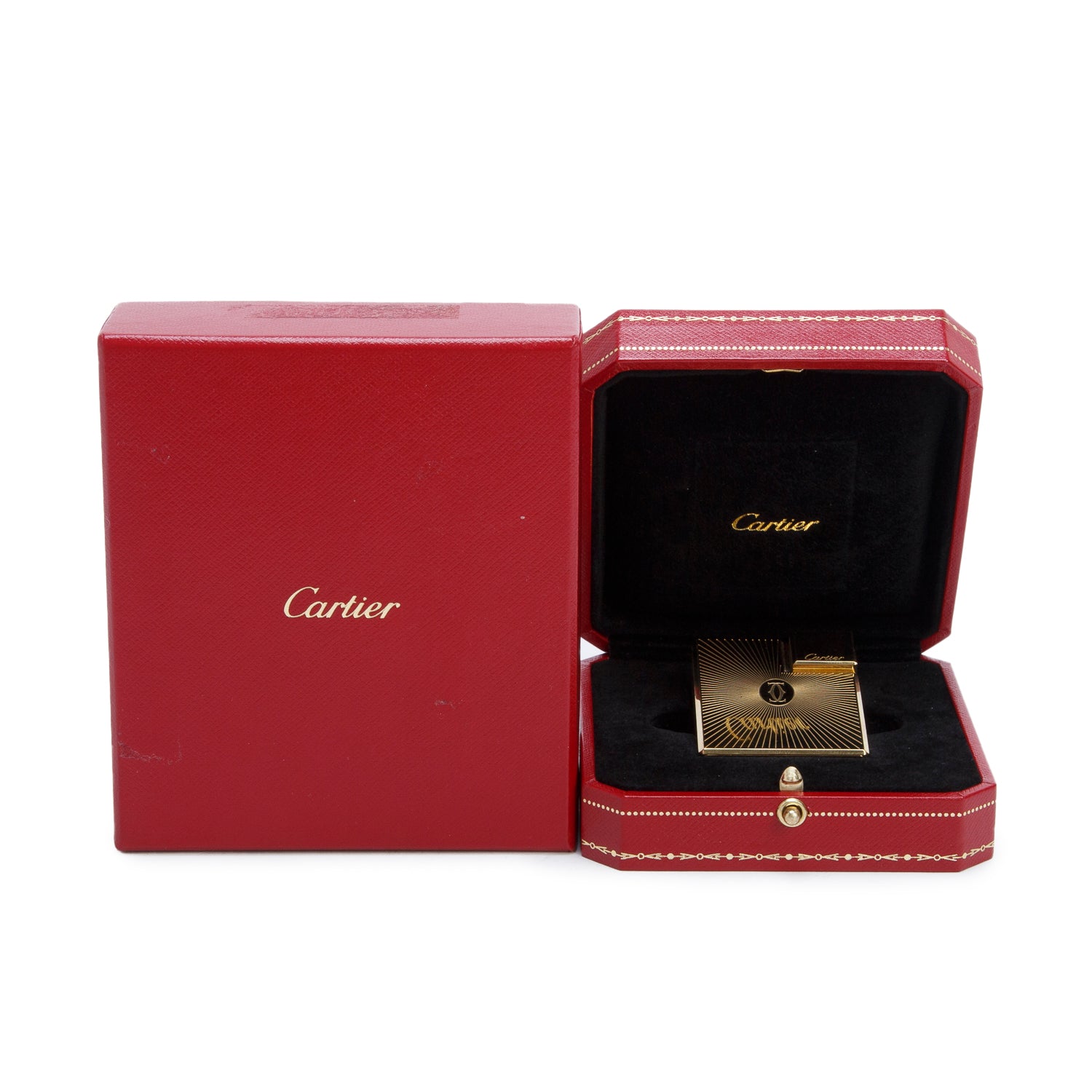 Cartier Gold-Plated Double C De Cartier Lighter w/ Box