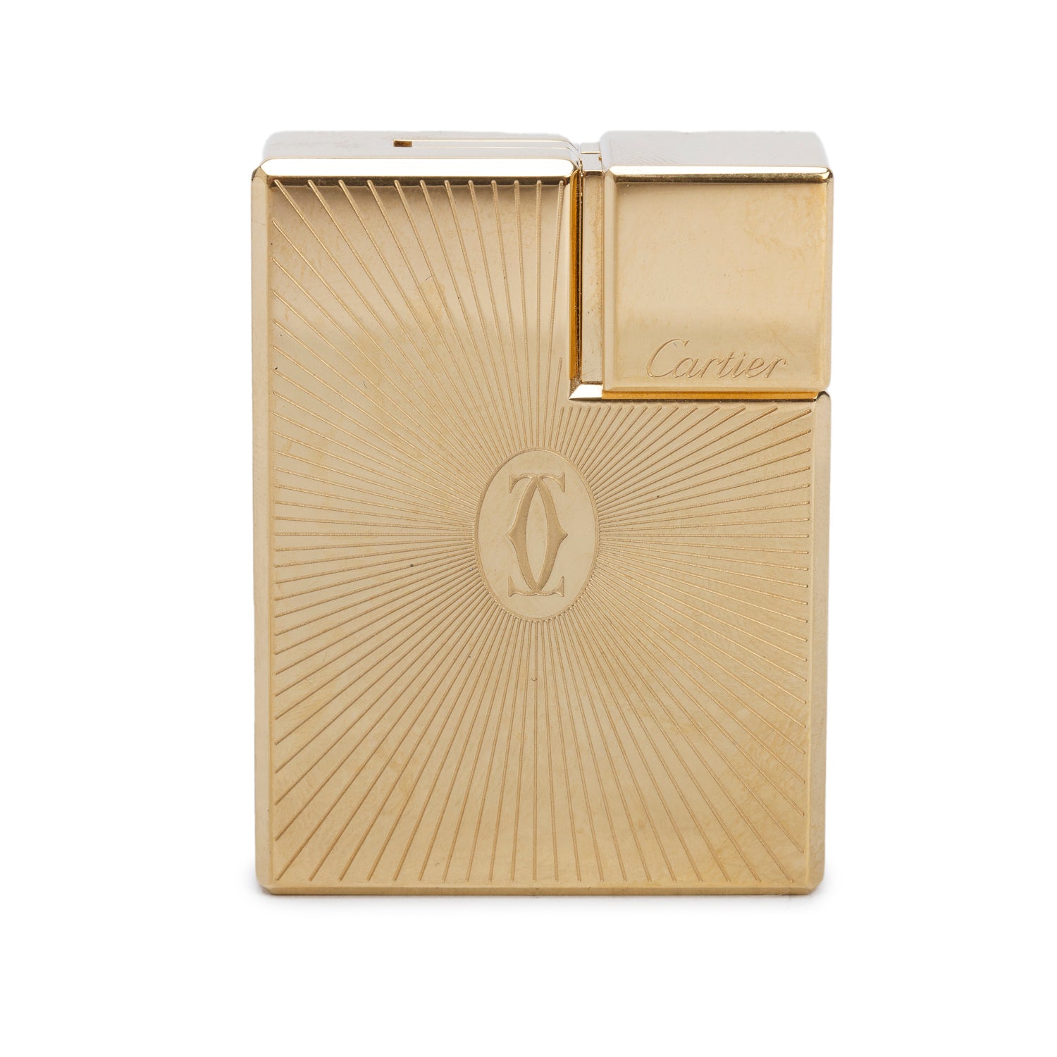 Cartier Gold-Plated Double C De Cartier Lighter w/ Box