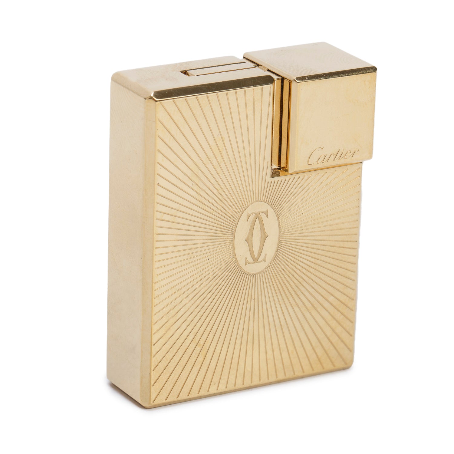 Cartier Gold-Plated Double C De Cartier Lighter w/ Box
