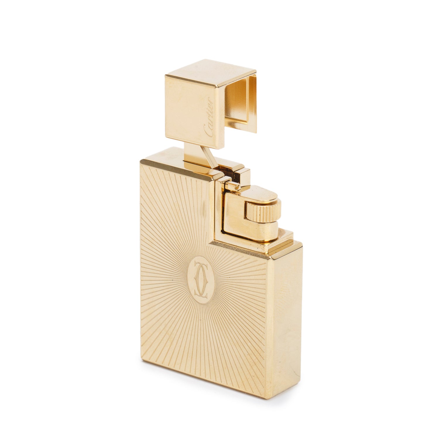 Cartier Gold-Plated Double C De Cartier Lighter w/ Box