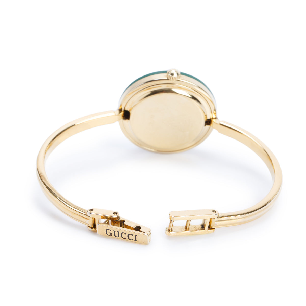 Gucci Gold Plated Stainless Steel 1100 Series 26 MM Watch White Dial w/ Box, Papers & 11 Multicolour Bezels