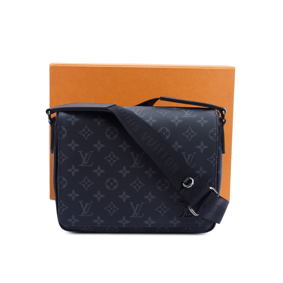 Louis Vuitton Monogram Eclipse District PM Bag w/ Box