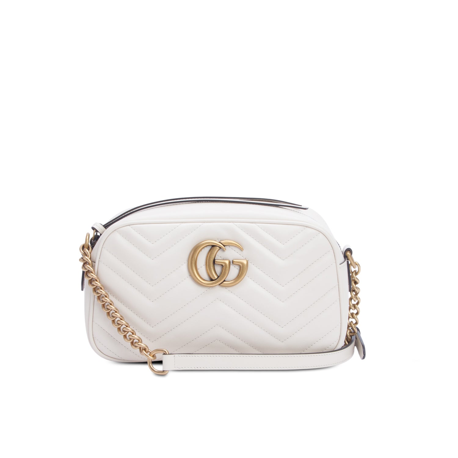 Gucci Cream GG Marmont Matelasse Small Camera Bag