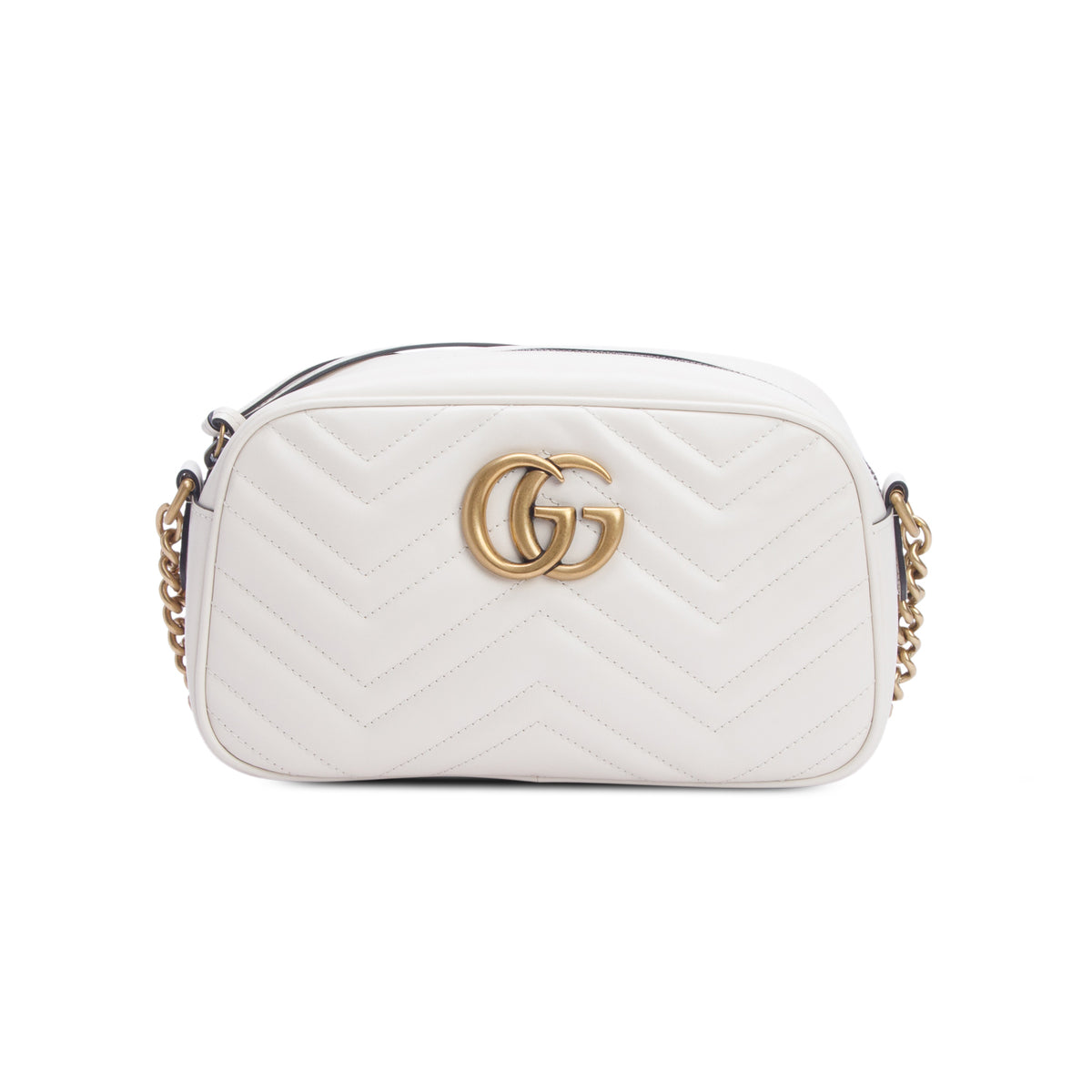 Gucci Cream GG Marmont Matelasse Small Camera Bag