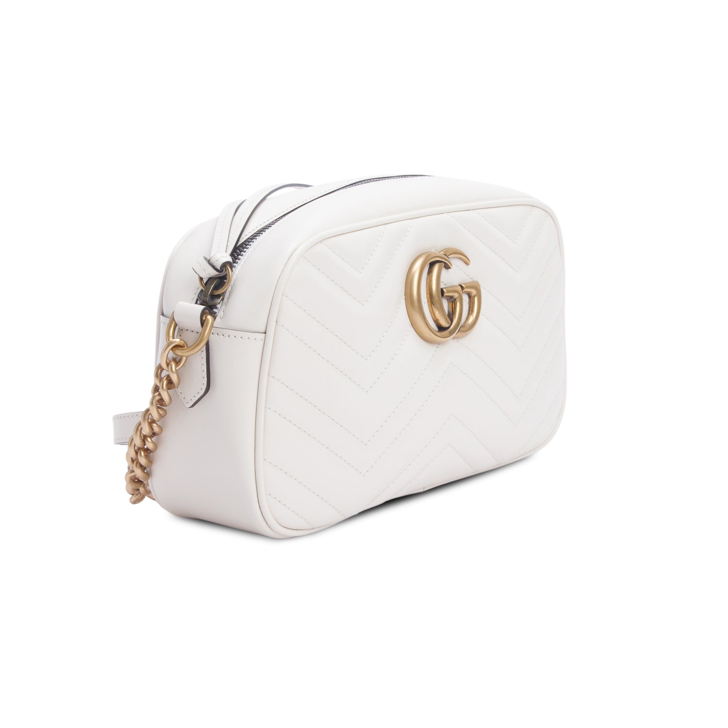 Gucci Cream GG Marmont Matelasse Small Camera Bag