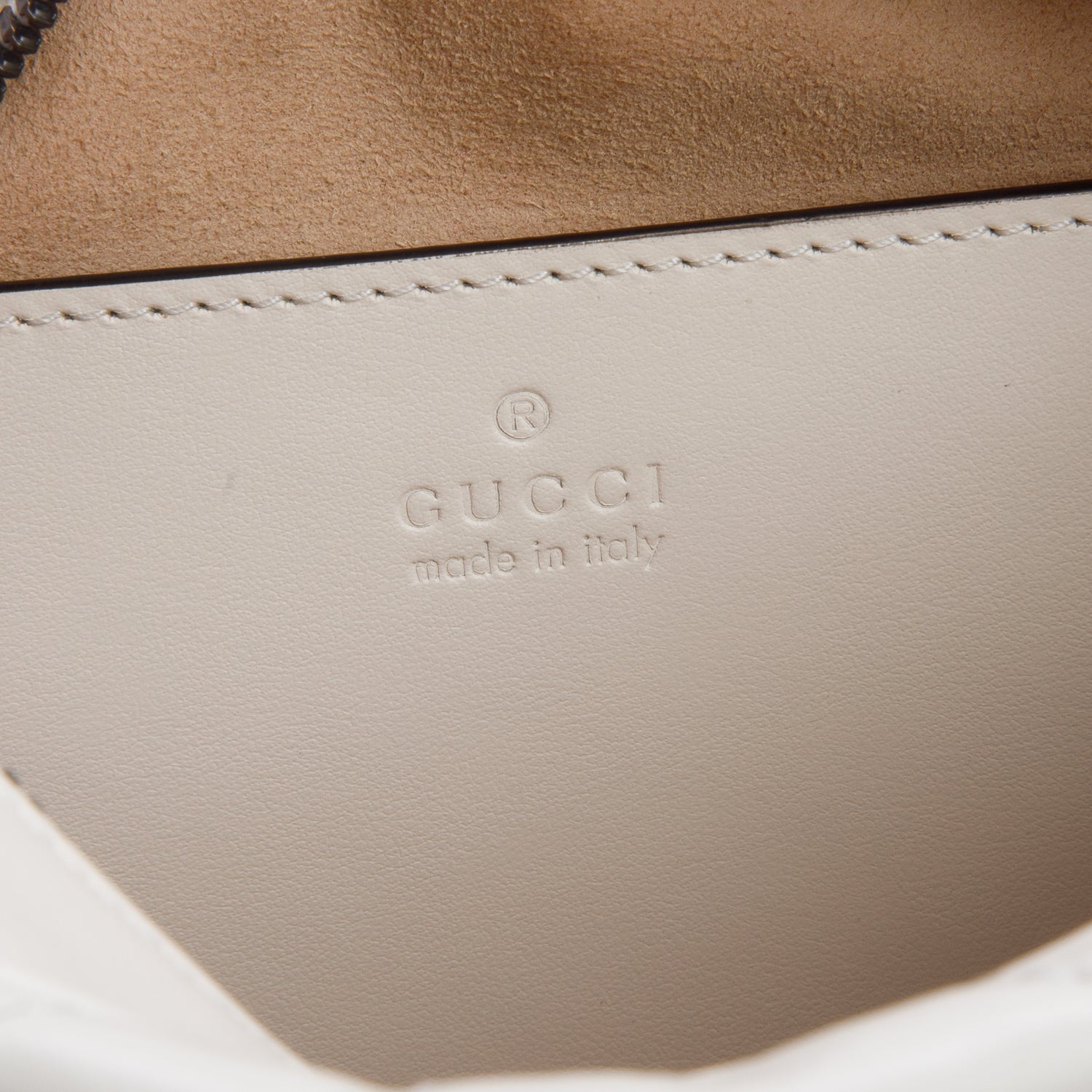 Gucci Cream GG Marmont Matelasse Small Camera Bag