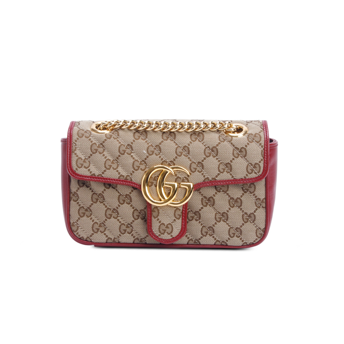 Gucci Monogram Matelasse Diagonal Small GG Marmont Shoulder Bag