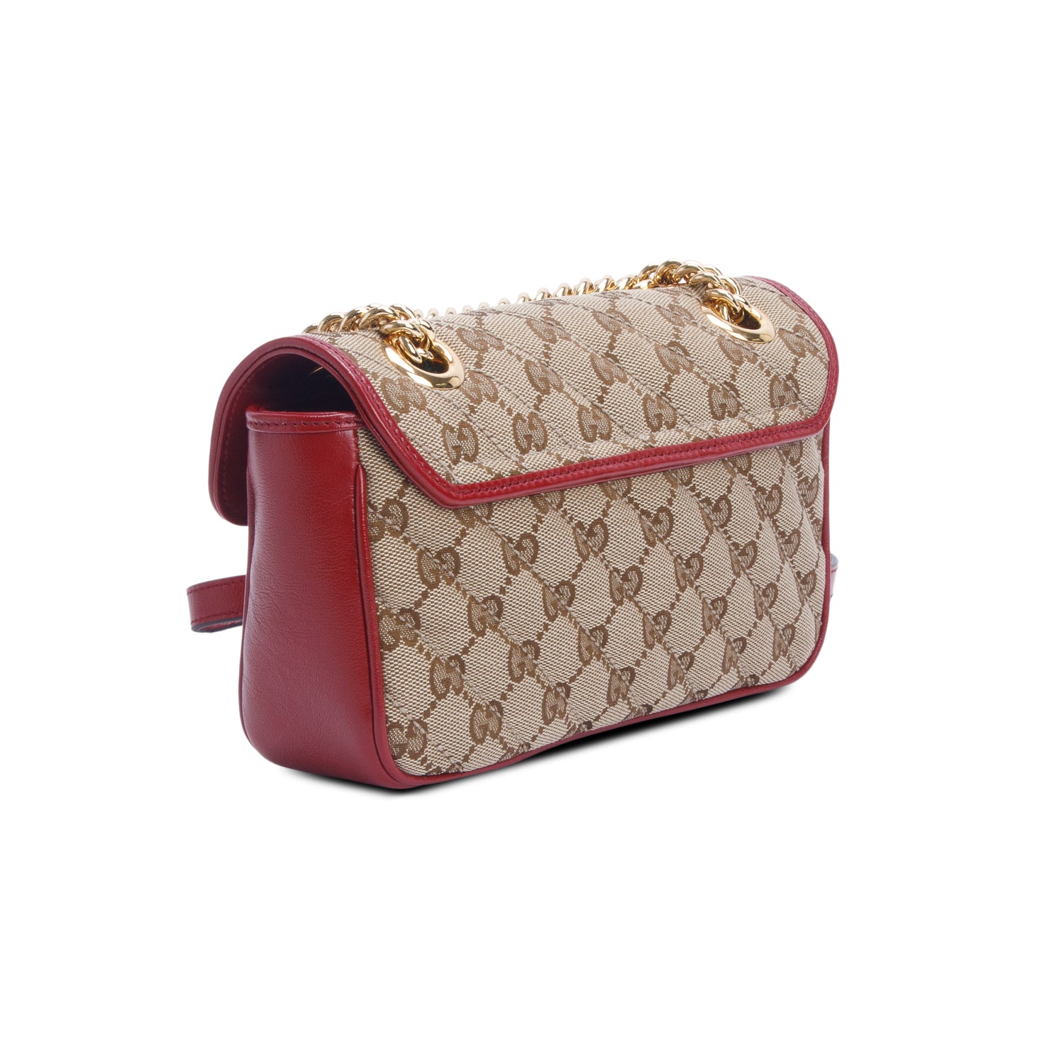 Gucci Monogram Matelasse Diagonal Small GG Marmont Shoulder Bag