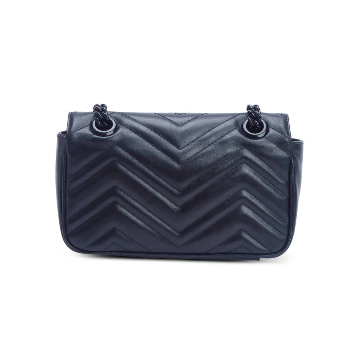 Gucci Black GG Marmont Matelasse Monochrome Small Shoulder Bag