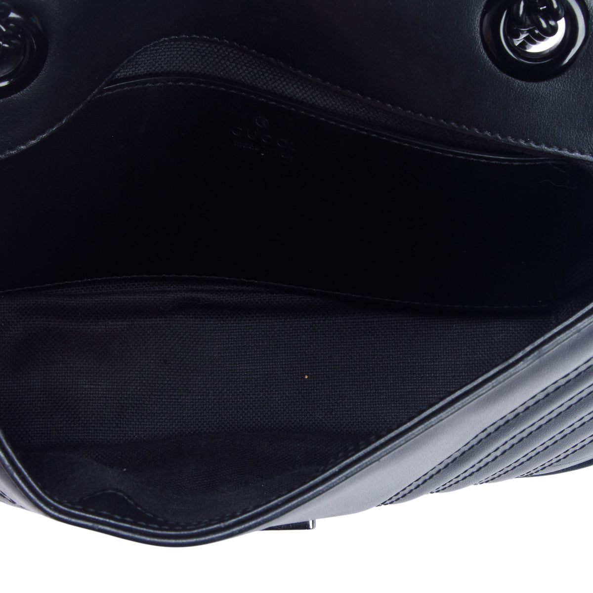 Gucci Black GG Marmont Matelasse Monochrome Small Shoulder Bag