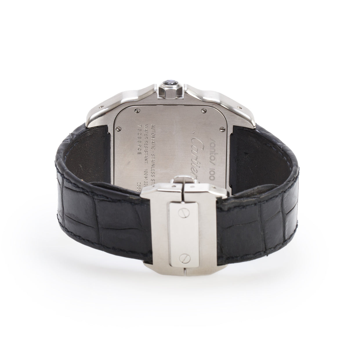 Cartier Stainless Steel Santos 100 XL Automatic Watch Silver Dial 2656