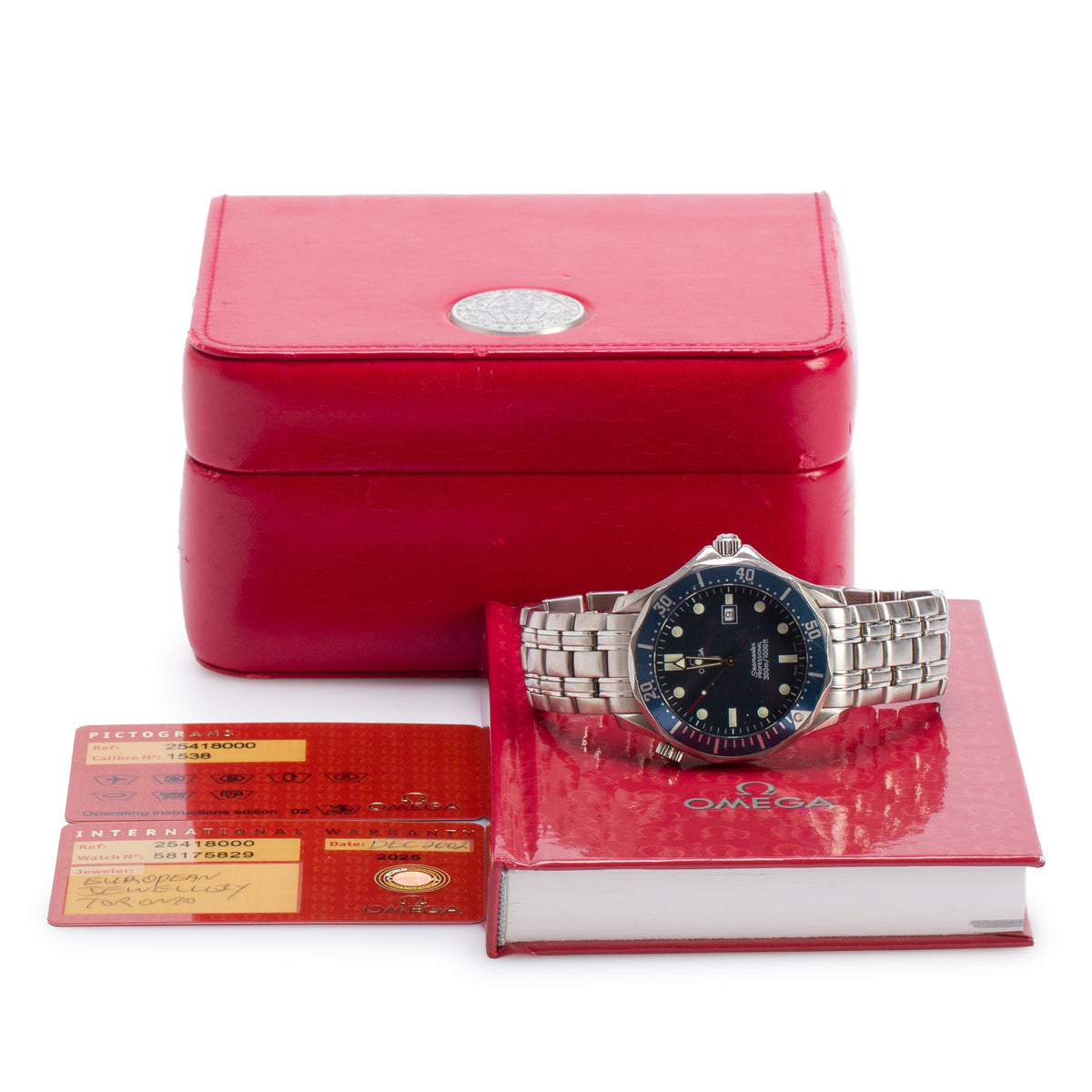 Omega Stainless Steel James Bond Seamaster 300M Professional 41 MM Quartz Watch Blue Dial w/ Box & Papers
