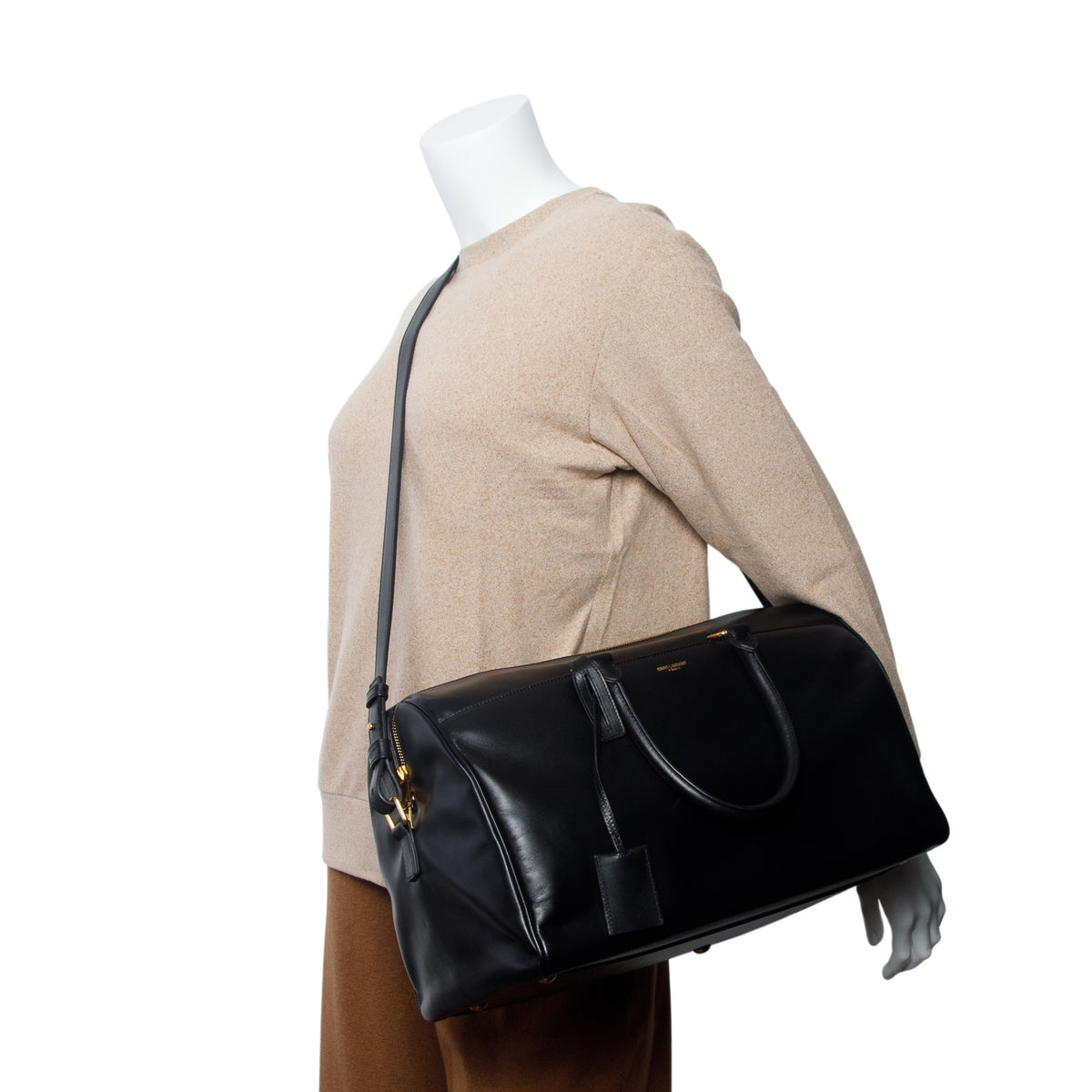 Saint Laurent Black Calfskin 12 Hour Duffle w/ Strap