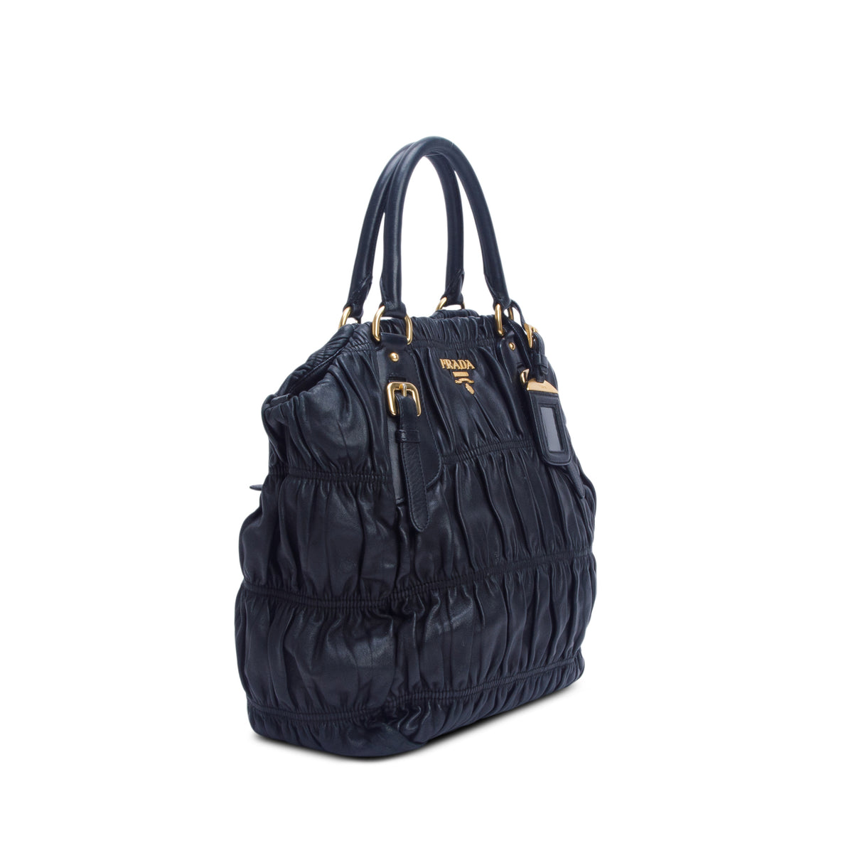 Prada Black Nappa Gaufre Antik Tote