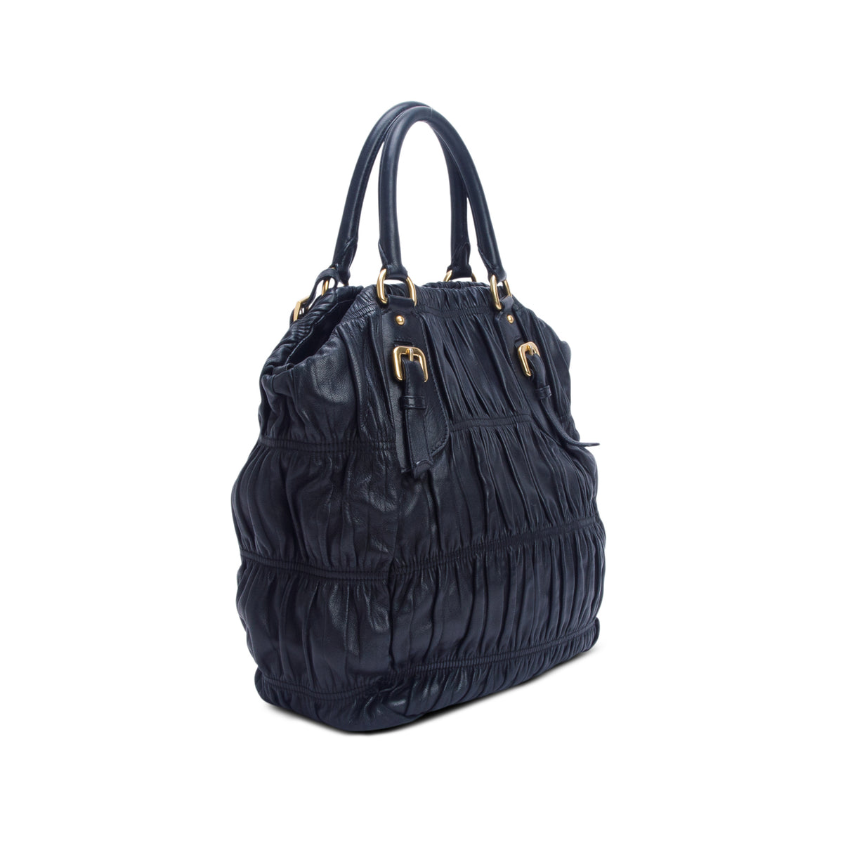 Prada Black Nappa Gaufre Antik Tote